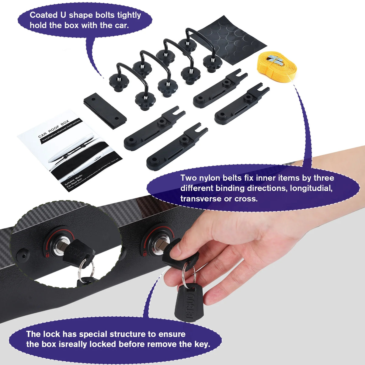 Carbon Fiber Rooftop Cargo Box Luggage Carrier B222