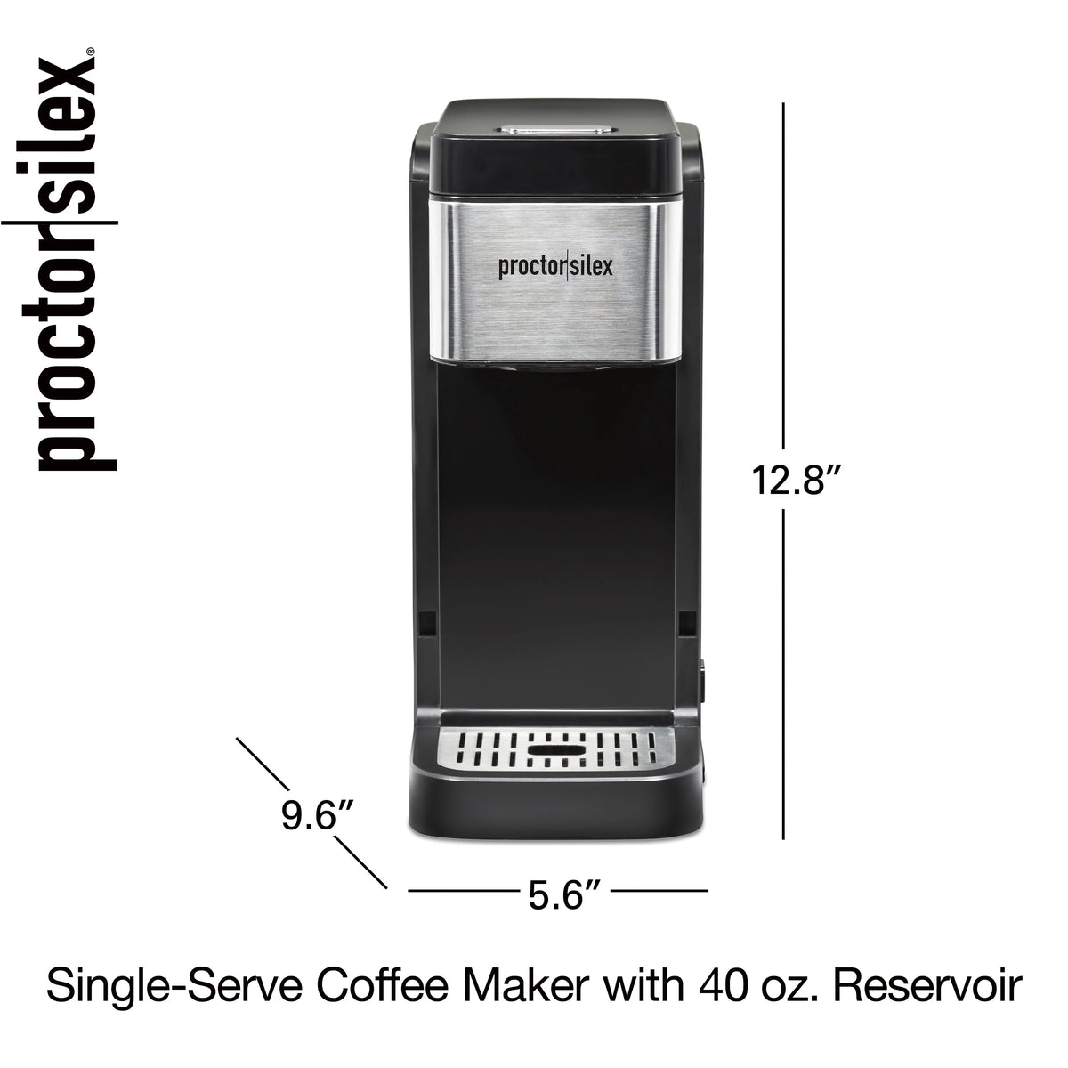 Single-Serve Coffee Maker, 40 oz. Reservoir, Black W971208