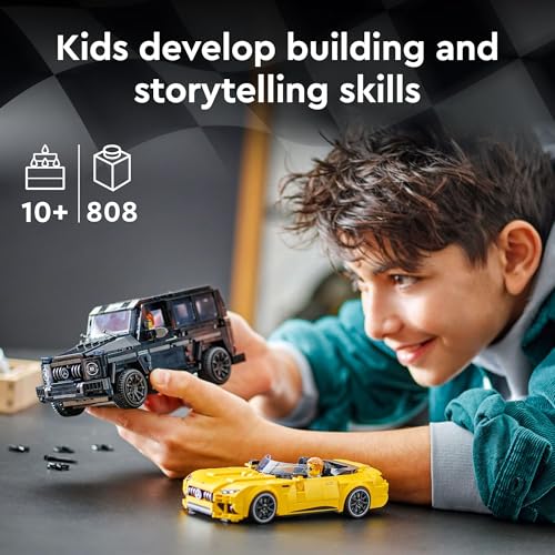 LEGO Speed Champions Mercedes-AMG G 63 & Mercedes-AMG SL 63 F1 Toy Car, 2 Building Sets with 2 Driver Minifigures S850
