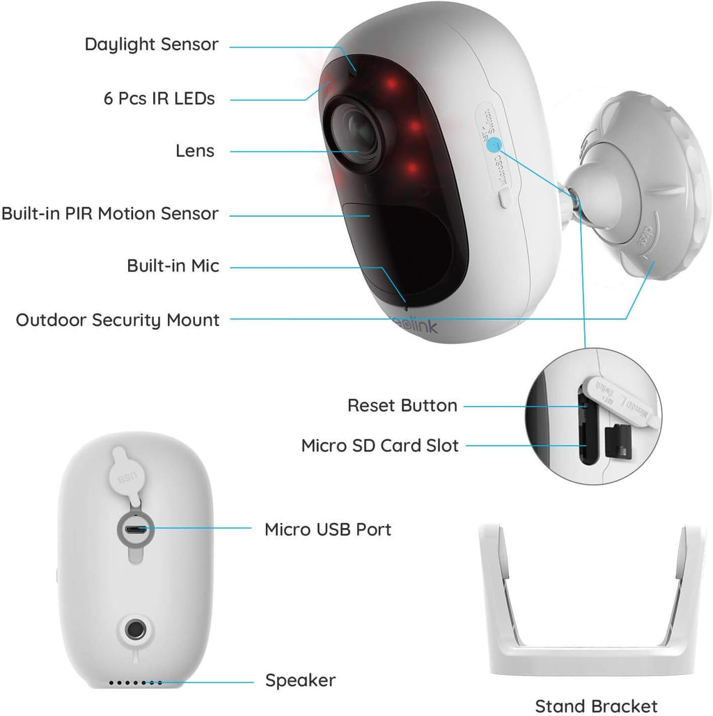 Battery/Solar Powered 1080p Wireless Security Camera System M204
