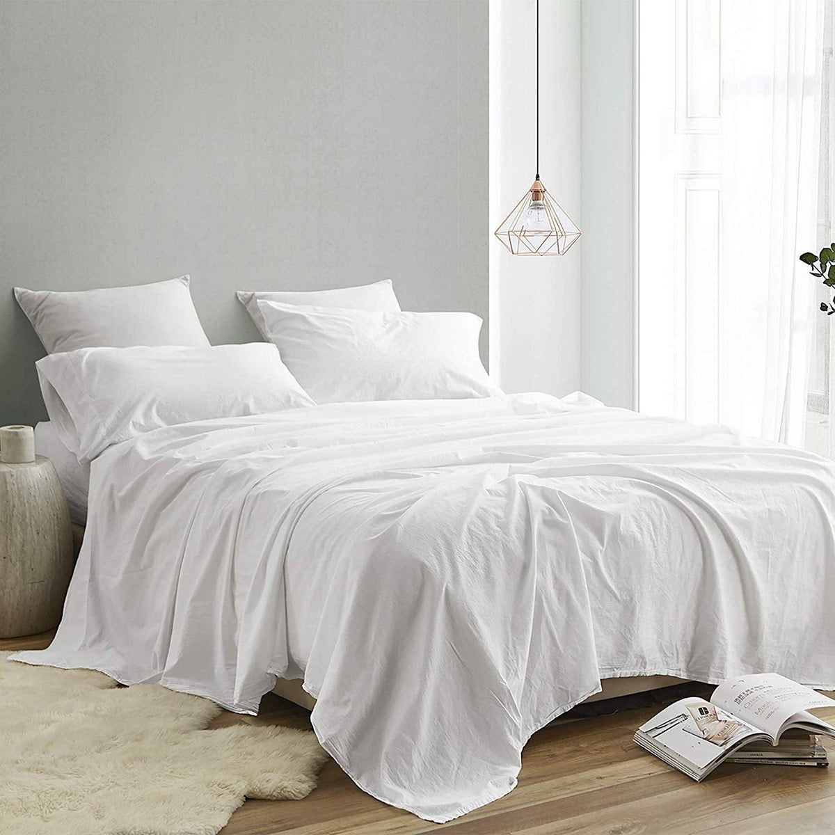 King Washed Percale Sheet Set N885798