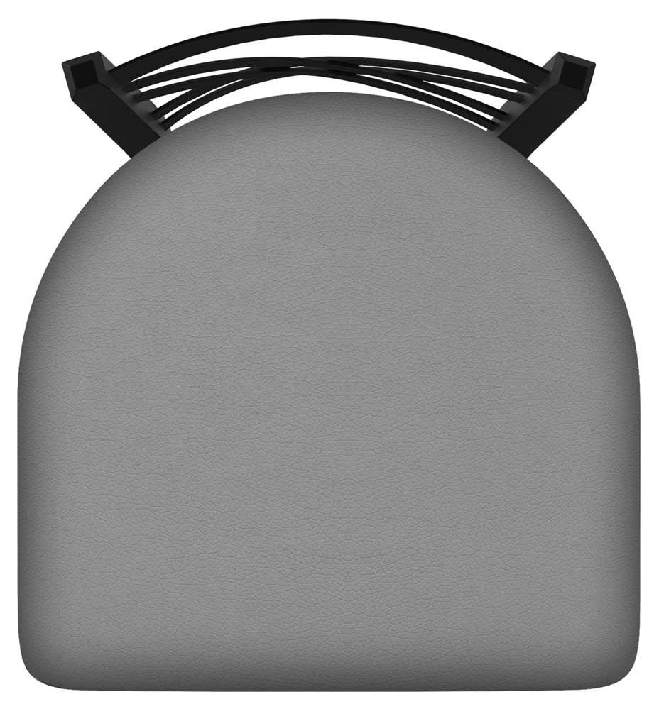 25x22 Swivel Counter Stool with Black Wrinkle Finish and Grey Seat T4042