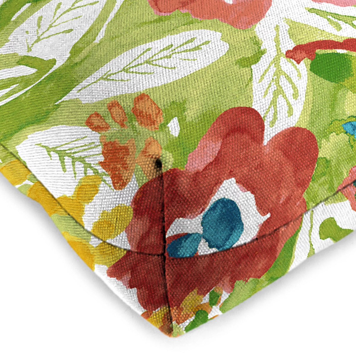 Multicolor Floral Outdoor Cushion Set with 2 Chair Cushions and 1 Bench Cushion F482830