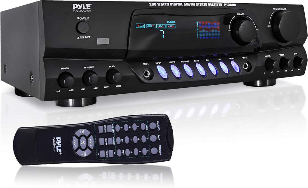 200W Stereo Receiver Amplifier with AM FM Tuner and 2 Microphone Input O26867