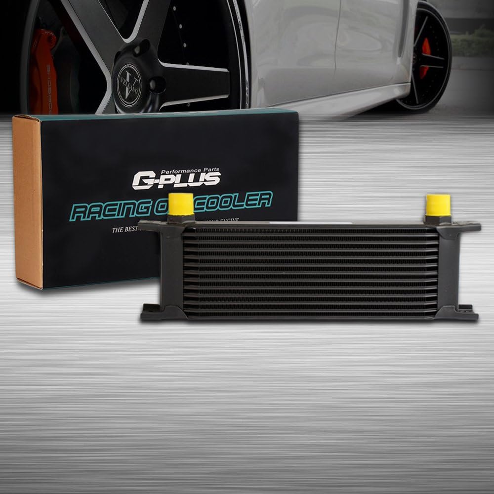 13 Row Aluminum Engine Transmission Oil Cooler Black Pack of 2 D6658