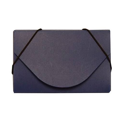 Navy Blue Plastic Business Card Holder Case, 100/Pack H38062
