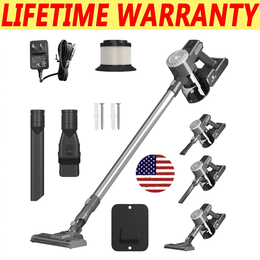 Cordless Stick Vacuum Cleaner with LED Light and 2000mAh Rechargeable Battery W4287
