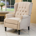 Light Beige Fabric Recliner Club Chair V952046