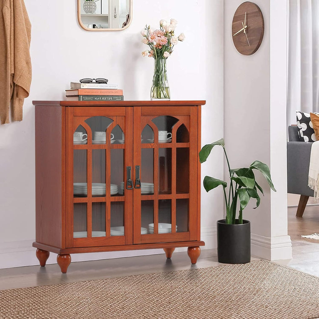 Buffet Cabinet with Glass Doors and Adjustable Shelves I573