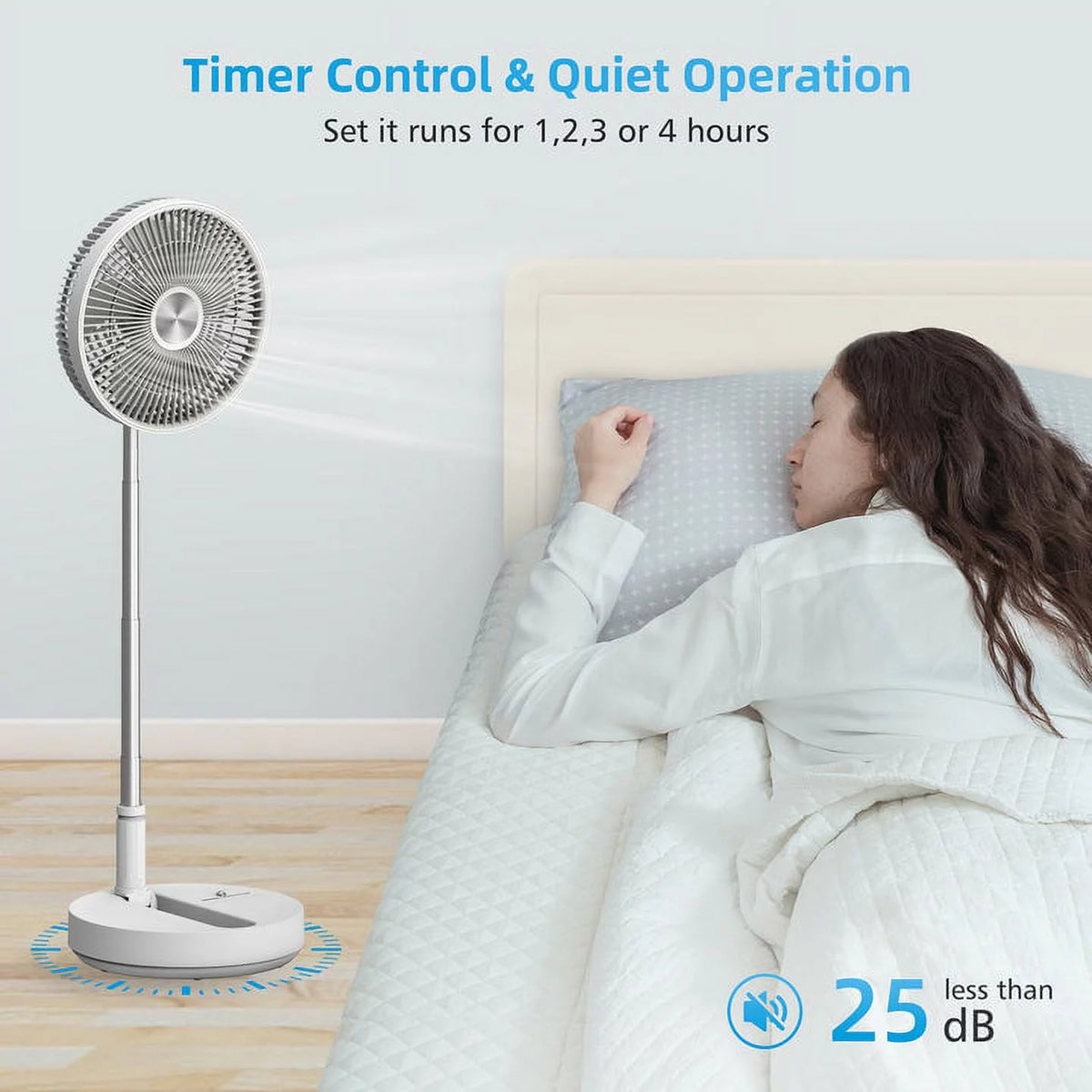 Foldable Portable Adjustable Oscillating Standing Fan W217
