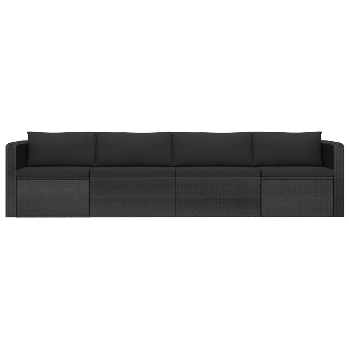 4 Piece Poly Rattan Patio Sofa Set with Cushions O11020