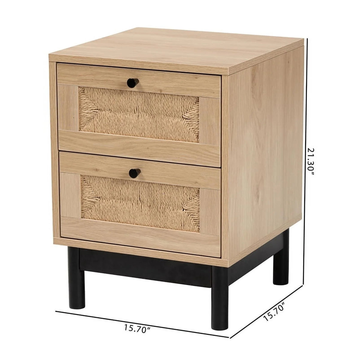 2-Drawer Mid-Century Wood End Table K599