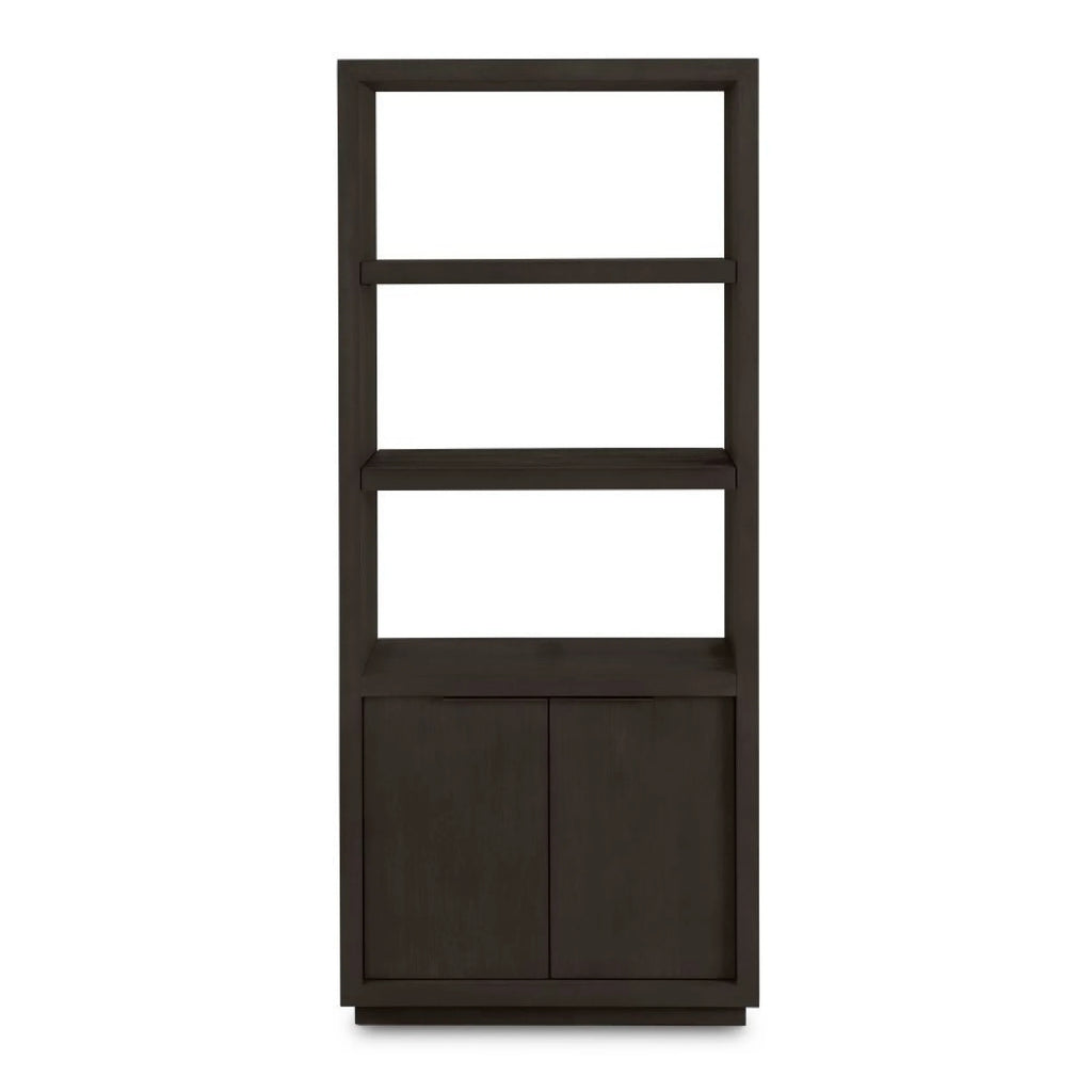 74 Inch Solid Wood Bookshelf with 2 Cabinets F876830