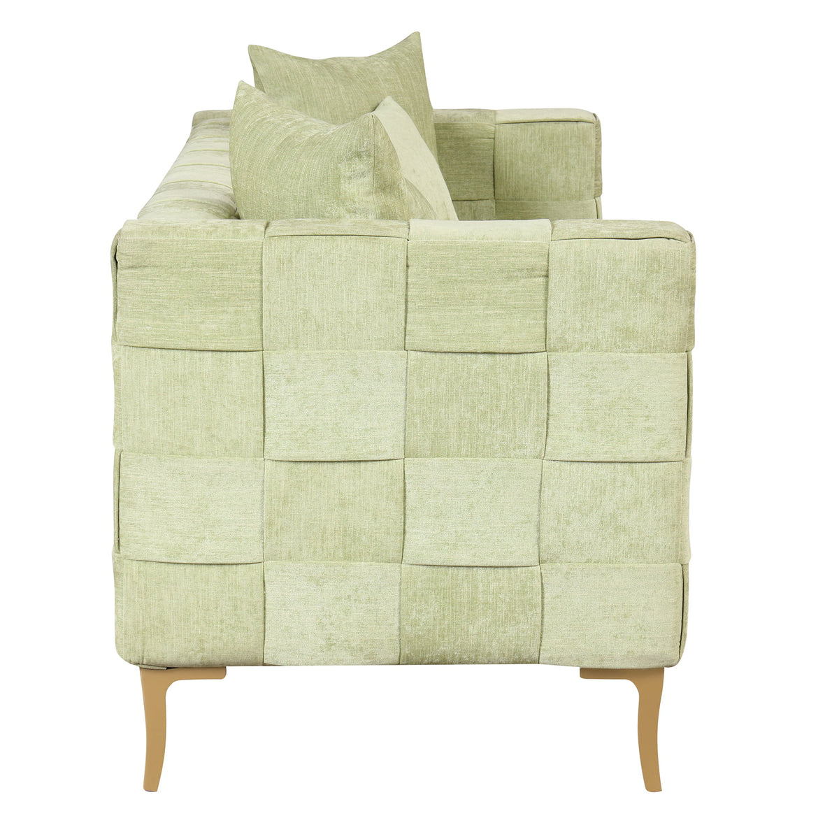 Green Chenille Upholstered 3-Seat Sofa Couch P470913