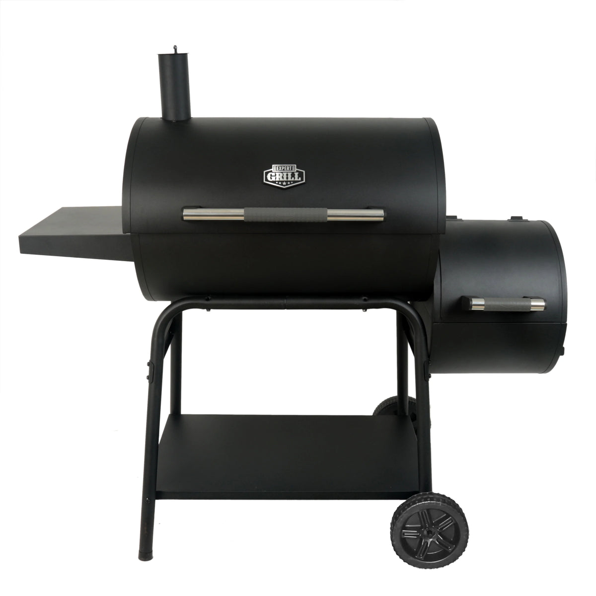 28 Offset Steel Charcoal Smoker Grill with Side Firebox, Black H6494
