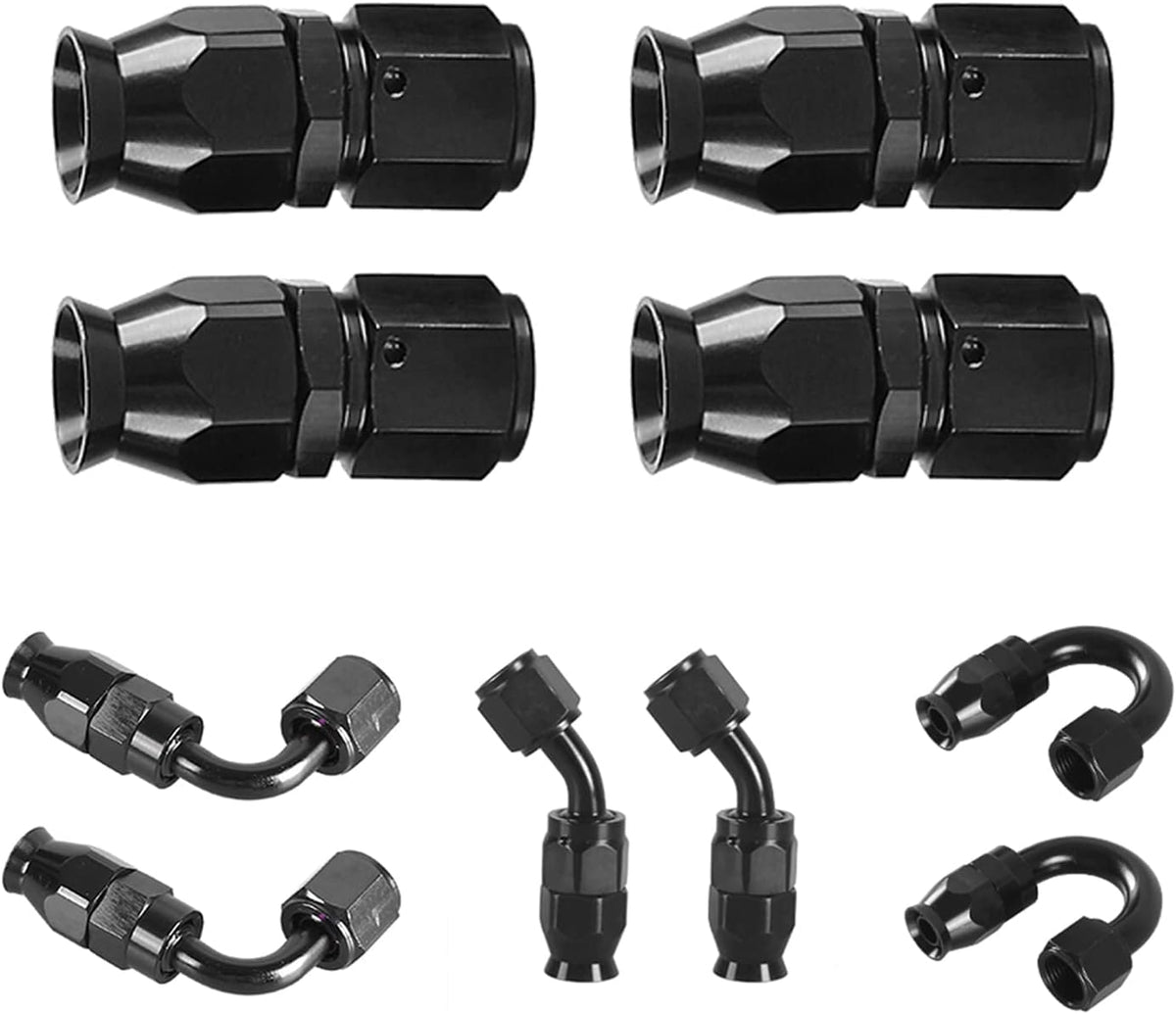 20FT PTFE Braided Fuel Line Fitting Kit Black G492