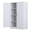 Black 3 Shelf Locking Metal Storage Cabinet J148158
