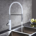 White & Chrome Single Handle Solid Brass Kitchen Faucet O795492
