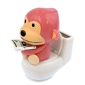 Pink Monkey on Toilet Motion Toy V7695