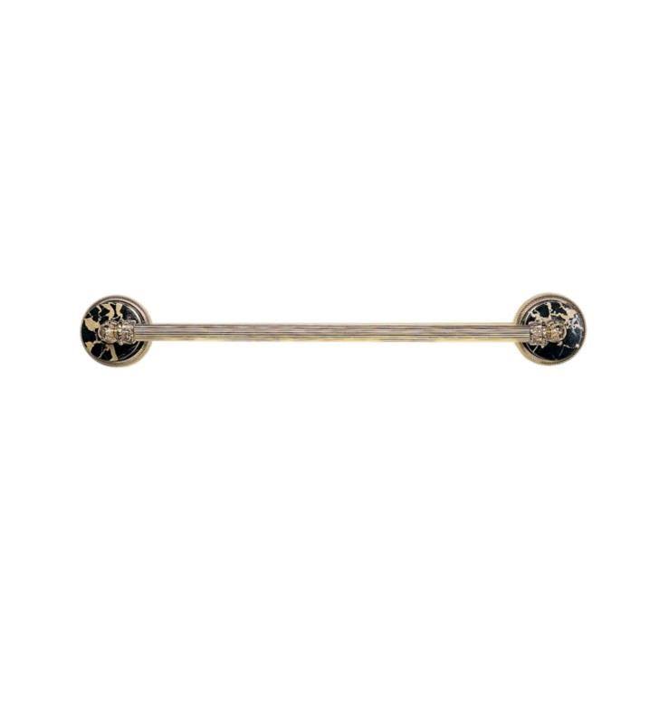Antique Copper Towel Bar with Black Marble I371
