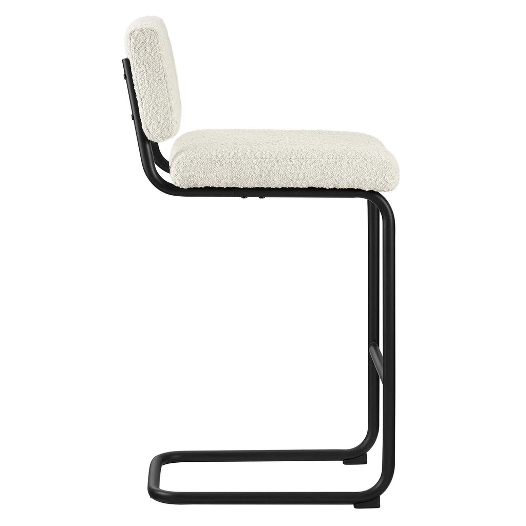 Black Ivory Boucle Counter Stools Set of 2 K1623