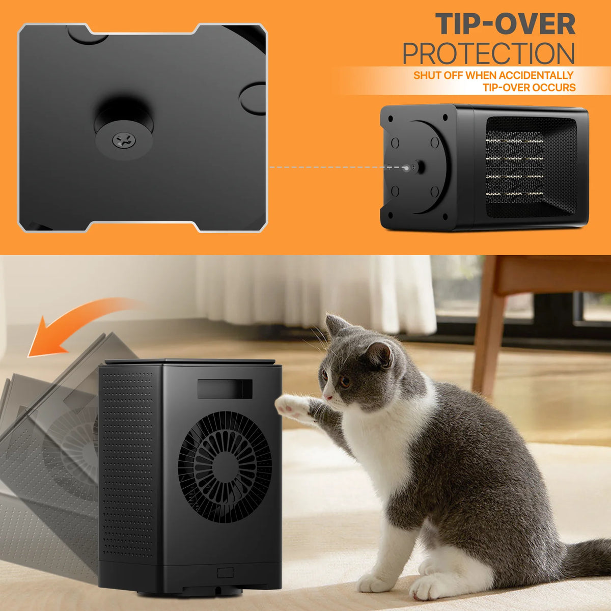1500W PTC Electric Space Heater with Timer, Black U97186