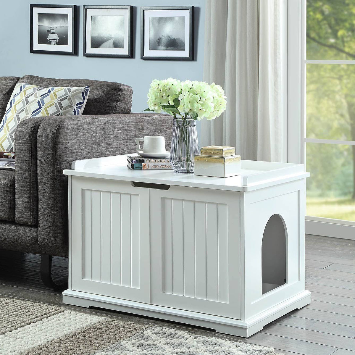Cat Washroom Storage Bench, Litter Box Cover C52894