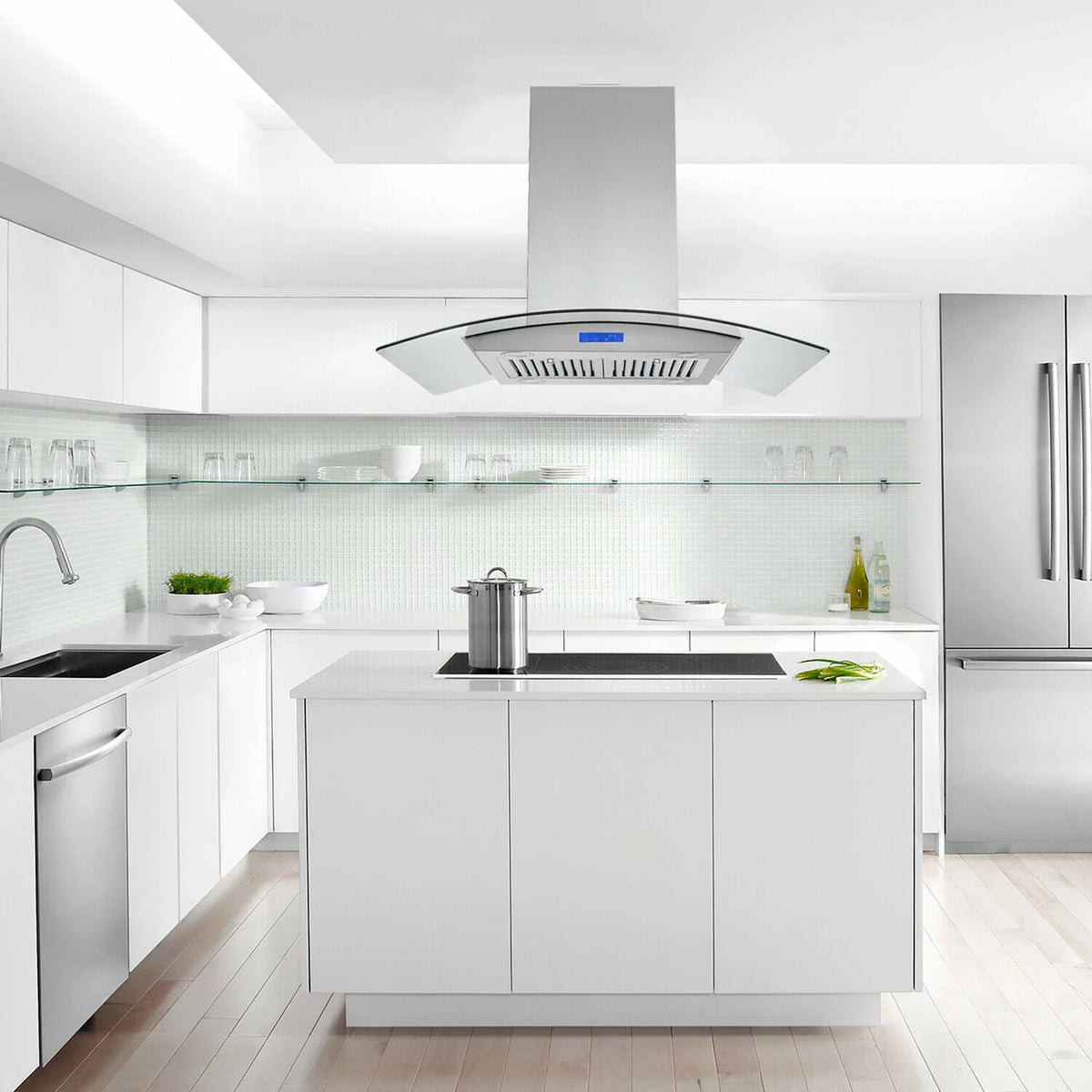 36 inch Island Mount Range Hood 900 CFM with Glass LCD Touch Control X2669