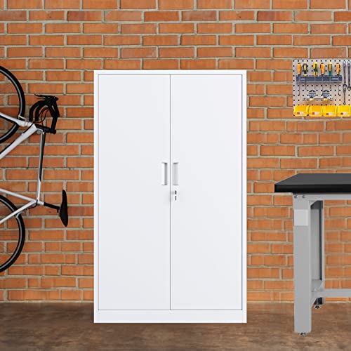 Black 3 Shelf Locking Metal Storage Cabinet J148158