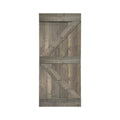 Carbon Gray Solid Pine Wood Interior Sliding Barn Door W9591