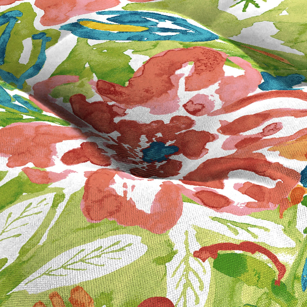 Multicolor Floral Outdoor Cushion Set with 2 Chair Cushions and 1 Bench Cushion F482830