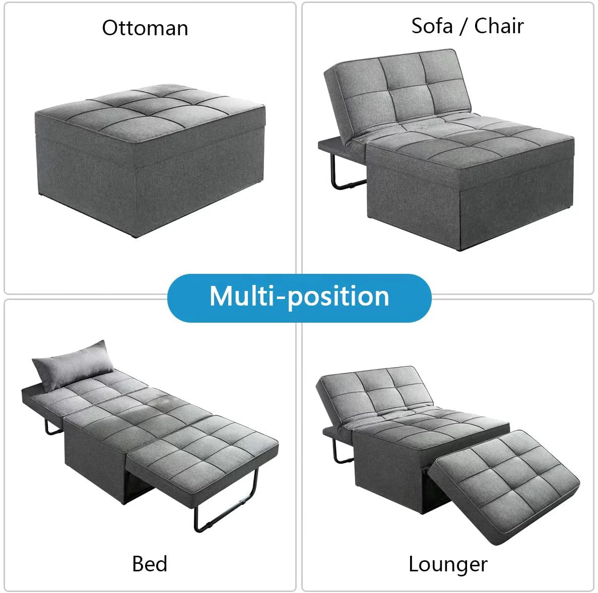 Dark Gray Convertible Sofa Bed G784961