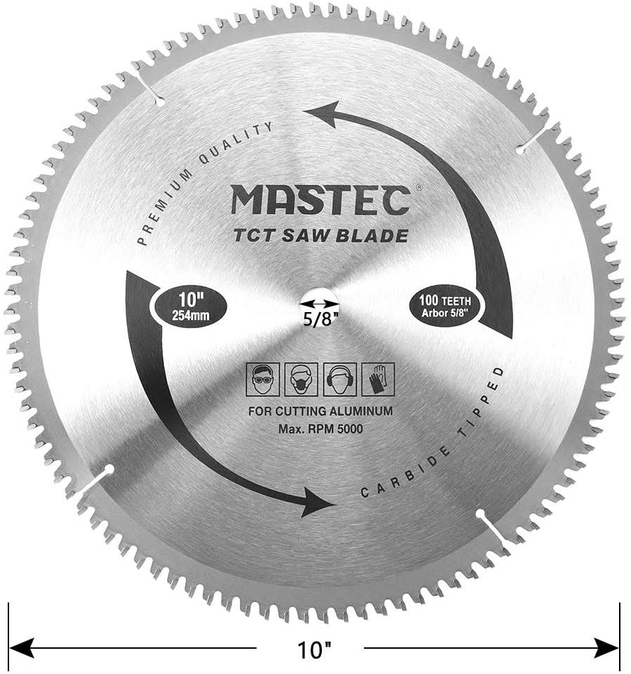 10-Inch 100T Carbide Tooth Saw Blade with 5/8-Inch Arbor E139