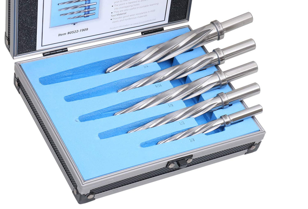 5 Pc H.S.S. Spiral Flute Car Reamer Set D1388