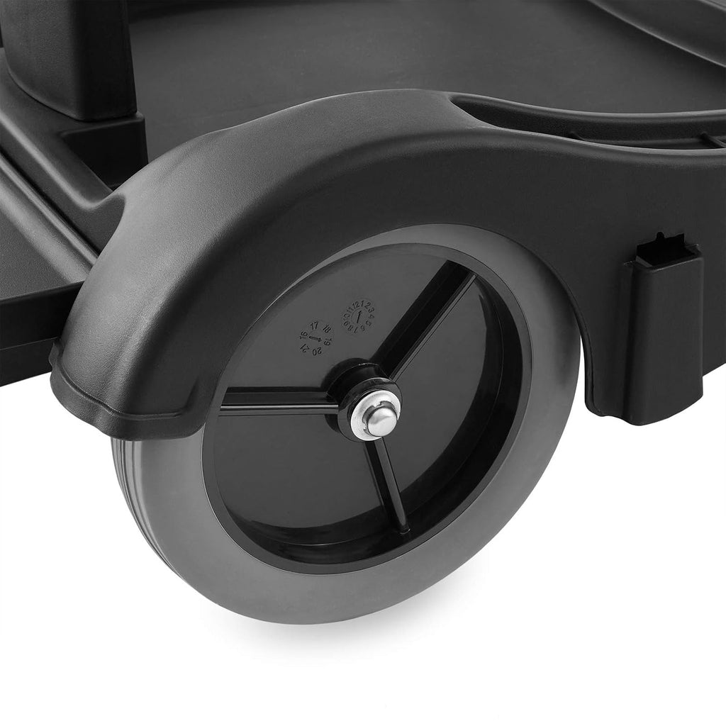 Black Housekeeping Cleaning Cart with Shelves and Vinyl Bag X208