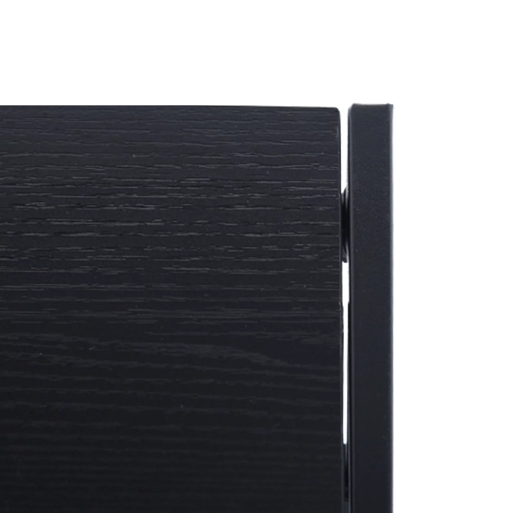 39.4-inch Black Folding Desk with Metal Frame and Wood Top O53351