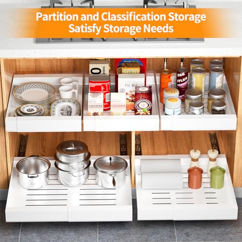 Black 19.7" W x 17.1" D x 2.4" H Pull Out Cabinet Organizer B84959