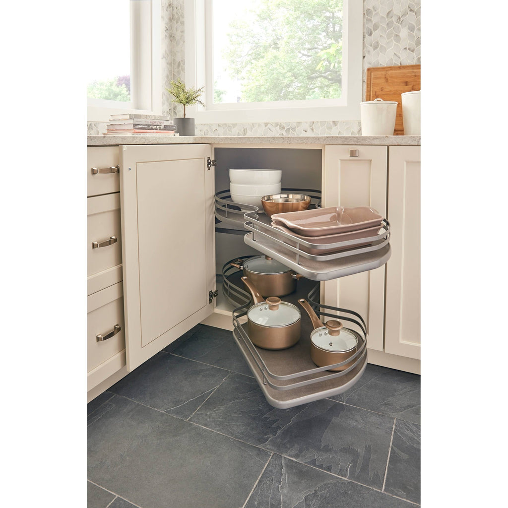Gray Blind Corner Cabinet Organizer T3151