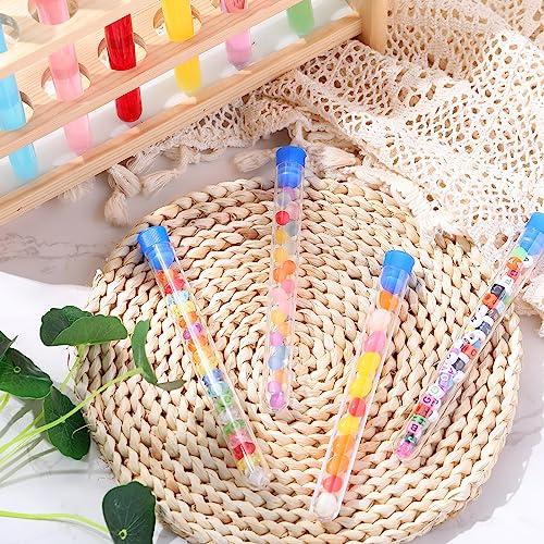 100 Pcs Clear Plastic Test Tubes with White Lids 16 x 150 mm P172
