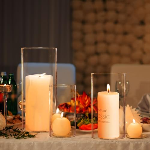 Clear Glass Cylinder Vases Set of 6 A414