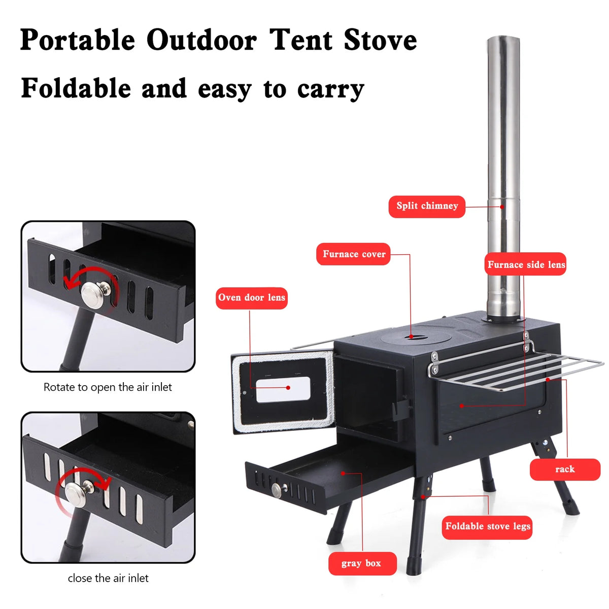 Outdoor Wood Burning Stove with Pipe W4815
