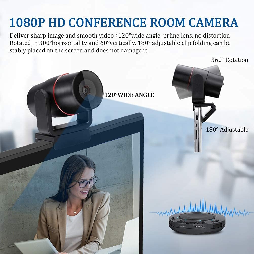 2.4G Wireless Conference Speaker HD1080P Conference Room Camera Bundle J103