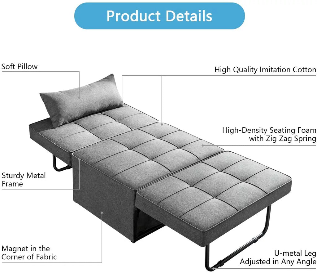 Dark Gray Convertible Sofa Bed G784961