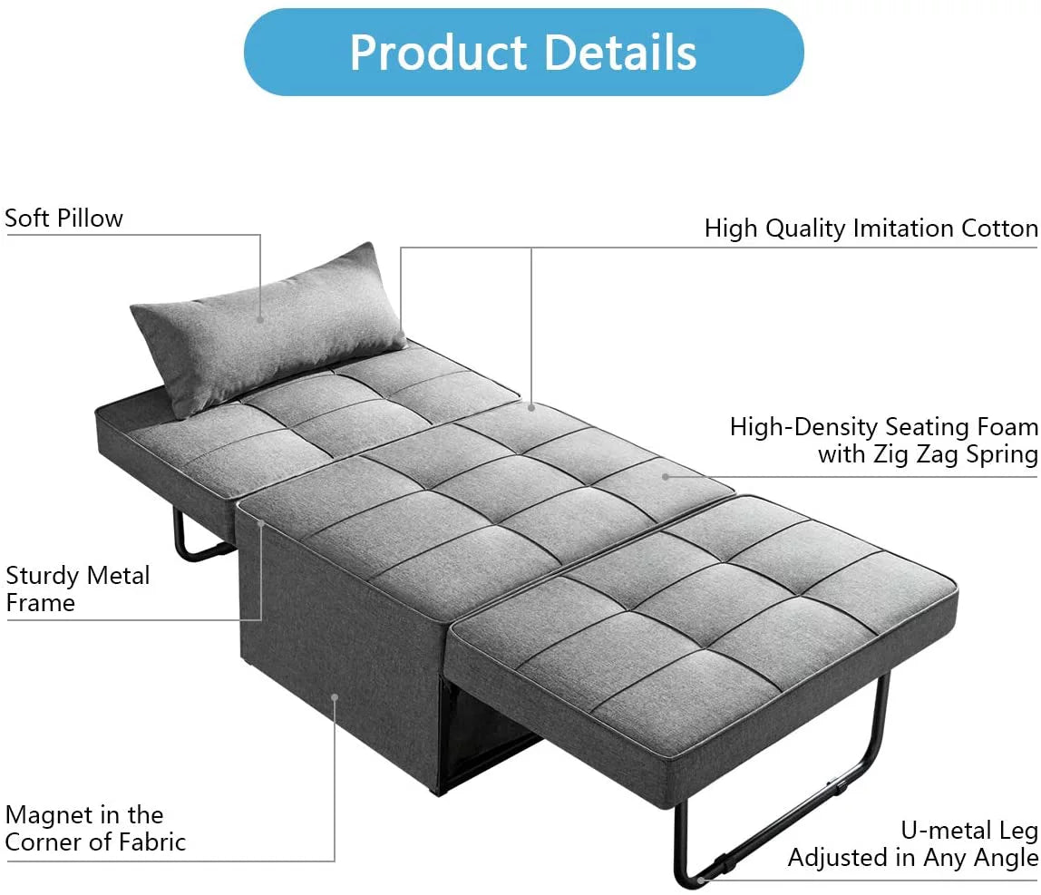 Dark Gray Convertible Sofa Bed G784961
