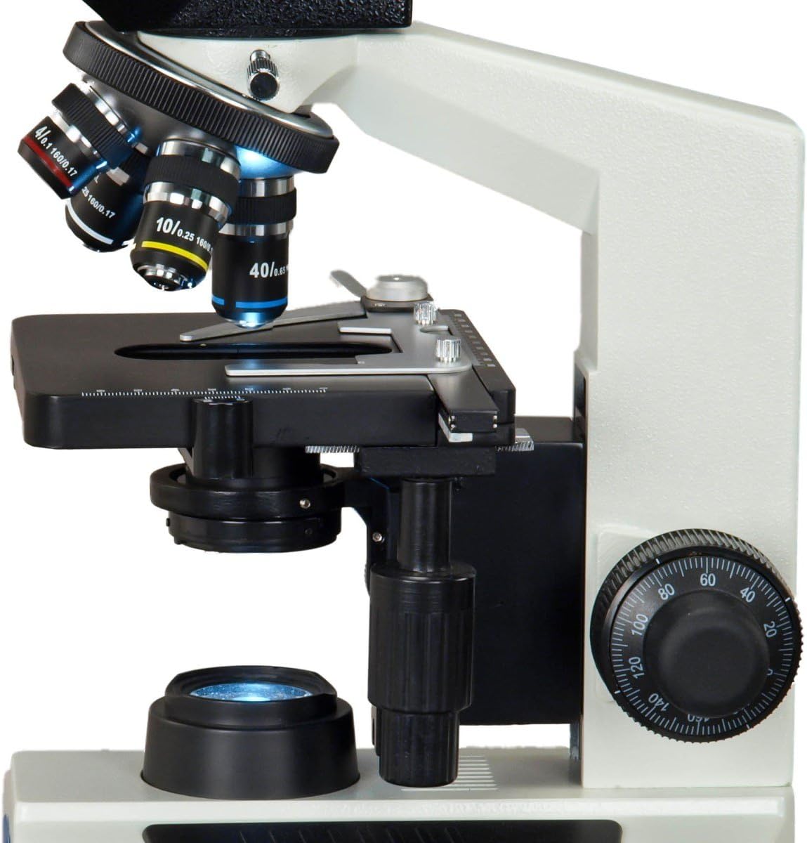 40X-2500X Full Size Lab Digital Trinocular Compound LED Microscope with 14MP USB Camera and 3D Mechanical Stage E878