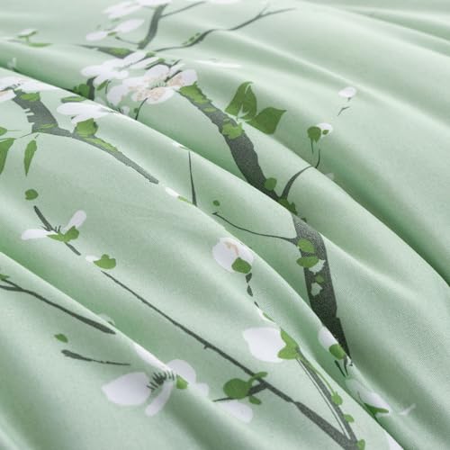 Queen Fluffy Soft Microfiber Floral Comforter Set with 2 Pillowcases D1429