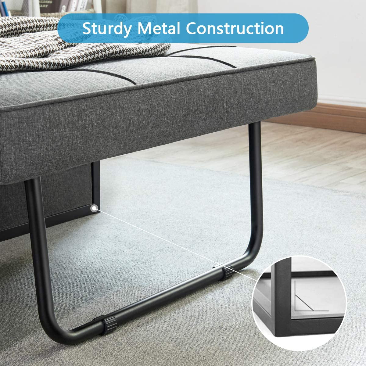 Dark Gray Convertible Sofa Bed G784961