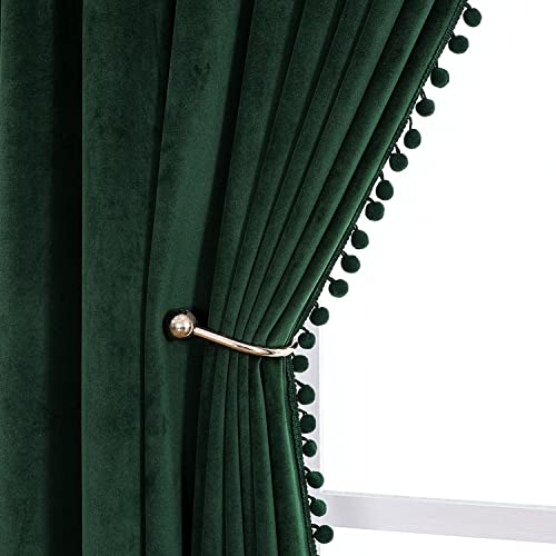 Black Velvet Blackout Curtains 52x96 inch 2 Panels A780