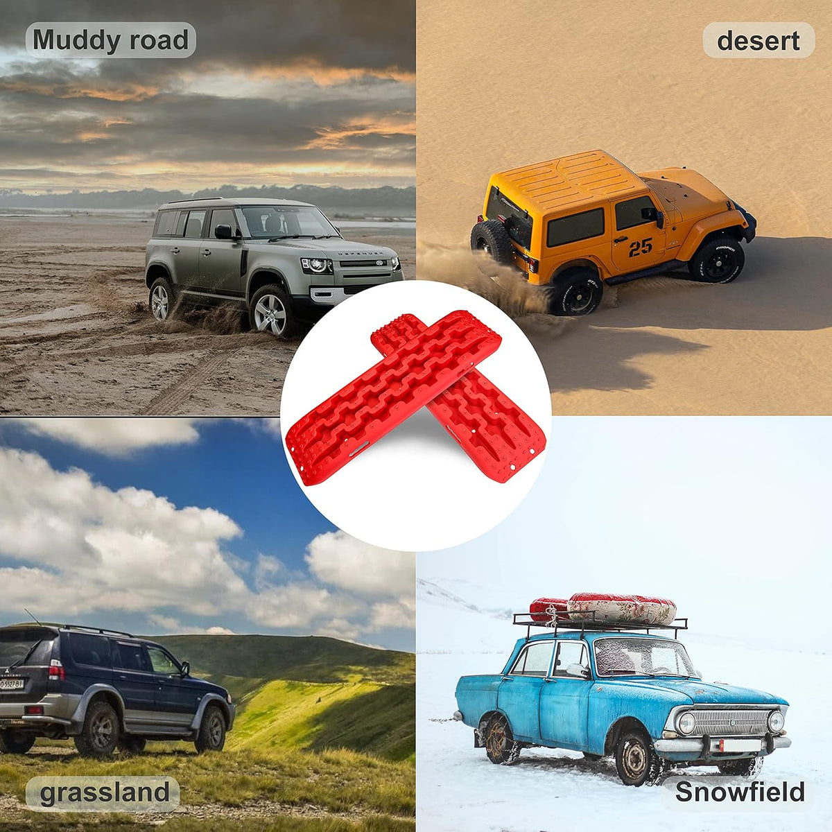 Recovery Traction Tracks 2 Piece Red Q768