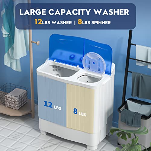 Portable Twin Tub Washing Machine with Spinner W7829